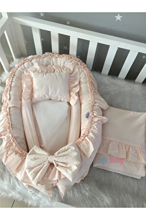 Nest Somon Cibinlik Ve Oyuncak Askılı Lüx Tasarım Babynest Fırfırlı Anne Yanı Set