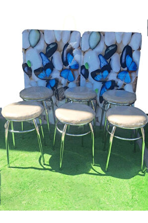 6'lı Tabure Krom Ayaklı