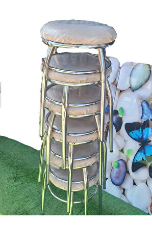 6'lı Tabure Krom Ayaklı