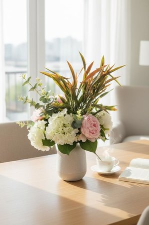 Yapay Çiçek Bambu Grass Turuncu 40cm Demet Garnitür Aradal Dekoratif Yapay Bitki