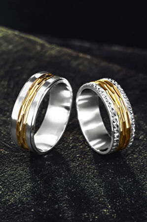 Erkek Kadın Gümüş Alyans - Halat Tasarımı 925 Ayar Erkek Kadın Yüzük