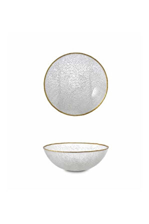 6 Parça Armoni Altin Rim Sunumluk Çerezlik Cam Kase 15 cm