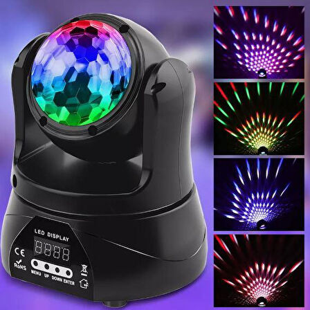 DJ PRO W-273 360'' DOUBLE LED ROBOT LAZER STORBE MİNİ ROBOT IŞIK