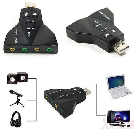 4931 7.1 7 Kanal Mikrofon Destekli Çift Girişli Çevirici Harici Usb Ses Kartı