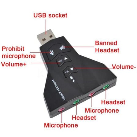 4931 7.1 7 Kanal Mikrofon Destekli Çift Girişli Çevirici Harici Usb Ses Kartı