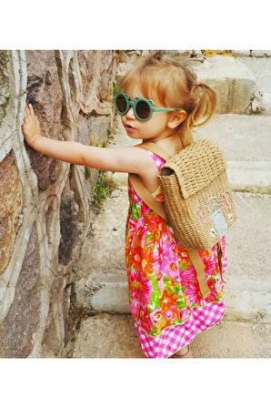 3-8 Yaş Cool Ayıcık Çocuk Güneş Gözlüğü 400 Uv Koruma - Yeşil