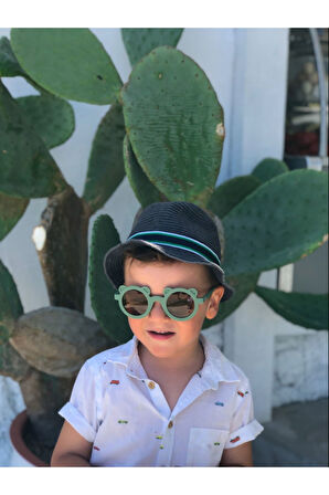 3-8 Yaş Cool Ayıcık Çocuk Güneş Gözlüğü 400 Uv Koruma - Yeşil