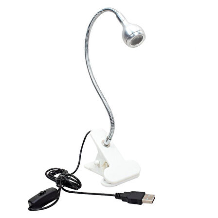 Beyaz 5v Esnek Usb Güç Led Masa Lambası Mercekli Süper Parlak Çalışma Lambası Bükülebilir