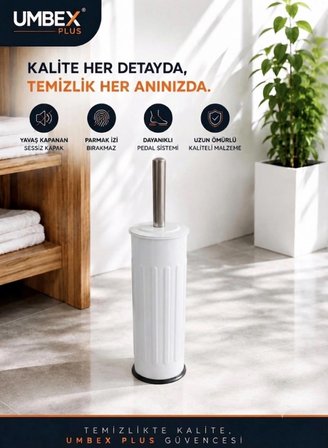 WINTAGE BEYAZ WC FIRÇASI  TUVALET FIRCASI KROM KAPLAMA 