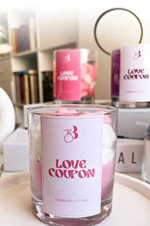 Gardenya Kokulu %100 Doğal El Yapımı Pembe Kalpli Dekorasyon Soya Mumu