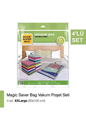 Magic saver bag vakumlu hurç 80X100 cm. 4 lü - vakumlu poşet hurç