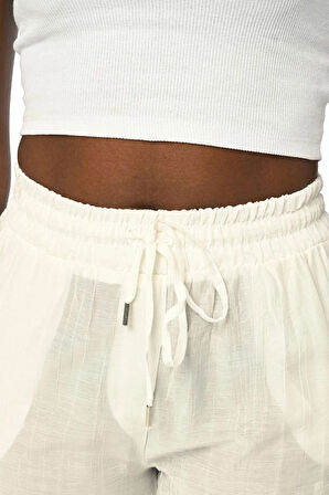 KADIN BELİ LASTİKLİ RAHAT KALIP DÜZ RENK PANTOLON