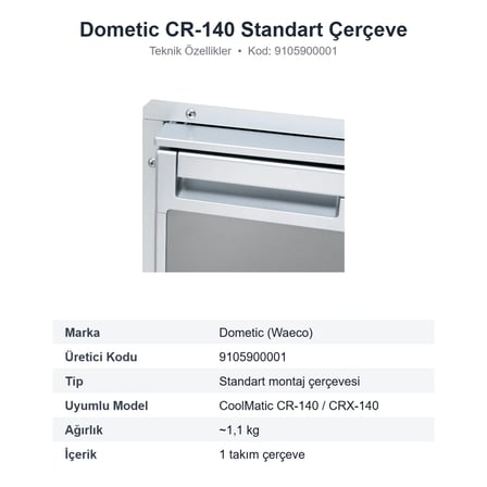 Dometic CoolMatic CR-140 Standart Montaj Çerçevesi – Kompresörlü Buzdolabı İçin (9105900001)