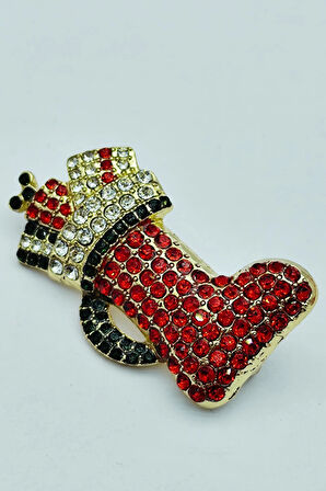 Kristal Taşlı Yılbaşı Çorabı Broş