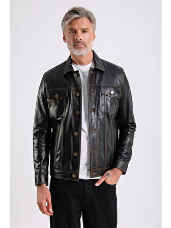 Enzo Erkek Hakiki Deri Ceket