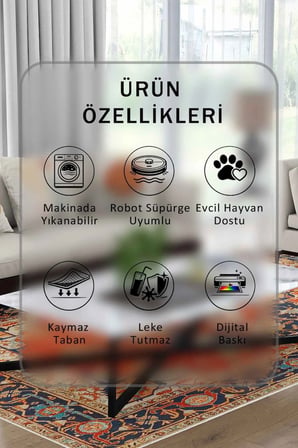 Yıkanabilir Kaymaz Taban Dijital Baskılı Halı ve Yolluk – Leke Tutmaz Salon & Mutfak Halısı