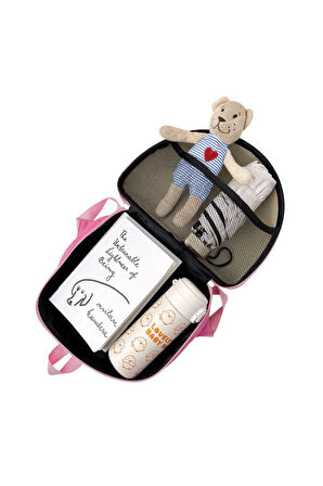 Petityu Pembe Anaokulu Sırt Çantası Yarım Donut Kalpli Hardcase