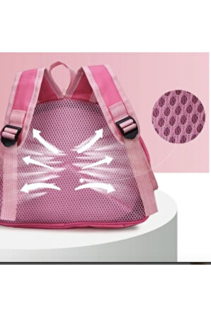 Petityu Pembe Anaokulu Sırt Çantası Yarım Donut Kalpli Hardcase