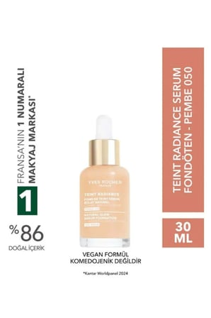 Vegan Formüllü Işıltı Etkili Teint Radiance Serum Fondöten Pembe 050