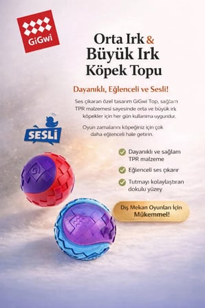 Ball Originals Özel Dokulu & Sesli Köpek Oyun Topu - İkili Paket - Orta ve Büyük Irk - 6 cm