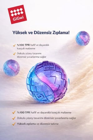 Ball Originals Özel Dokulu & Sesli Köpek Oyun Topu - İkili Paket - Orta ve Büyük Irk - 6 cm