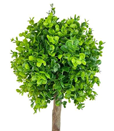 Yapay Ağaç Şimşir Top 85*30cm Beyaz Saksılı Yeşil Ağaç 