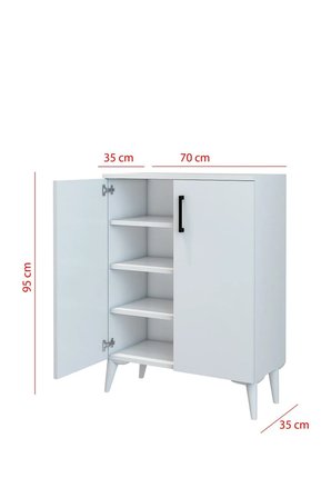 Dmc Home 4 Raflı 2 Kapaklı Ayakkabılık Beyaz MDF 95x70x35 cm