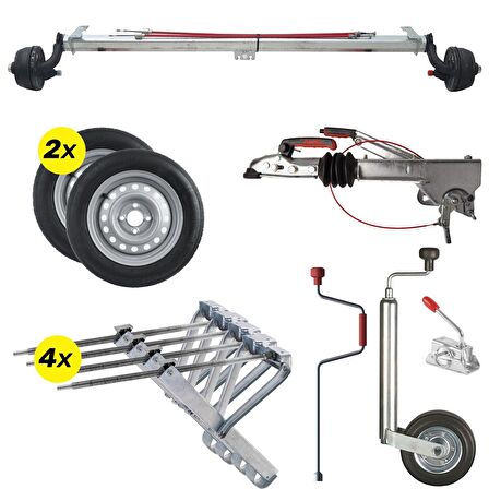 Al-Ko 1000Kg 1400mm Torsiyonlu Frenli Aks Dingil Seti