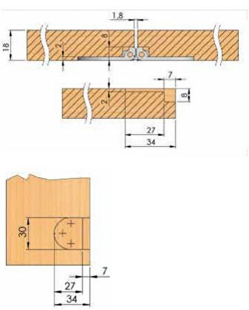 Mepa MKM04 Krom Masa Menteşesi - 2 Adet