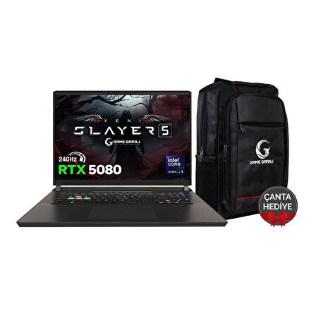 Game Garaj Slayer5 9XL-5080 C3 Intel Ultra 9 275HX 64GB RAM 2TB SSD RTX5080 17" QHD+ IPS 240Hz FreeDOS Gaming Laptop