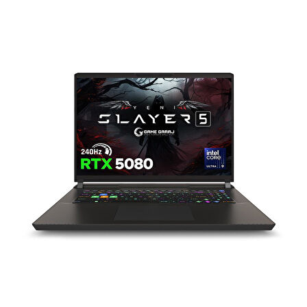 Game Garaj Slayer5 9XL-5080 C3 Intel Ultra 9 275HX 64GB RAM 2TB SSD RTX5080 17" QHD+ IPS 240Hz FreeDOS Gaming Laptop