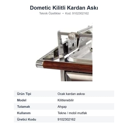 Dometic Kilitlenebilir Kardan Askı (Gimbal), Ahşap Tutamaklı – Ocak Salıncağı (9102302162)