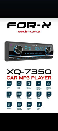 For-X X-7350-FM-USB-MP3-BT5.1-4X60W-3 ANFİ ÇIKIŞLI-APP KONTROL-SESLİ KOMUTLU OTO TEYP