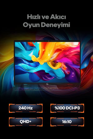 Game Garaj Slayer5 7-5060 C2 Intel Ultra 7 255HX 32GB RAM 2TB SSD RTX5060 16" 240Hz QHD+IPS FreeDOS Gaming Laptop
