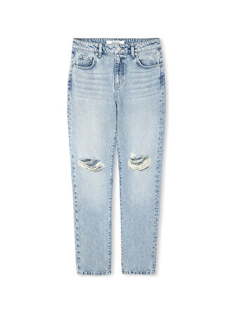 İpekyol Eskitme Efektli Mom Fit Jean Pantolon