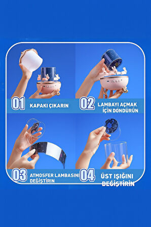QASUL Tavşan Projeksiyon Lamba 12 Film Usb Bt Hoparlör Yıldız Gece Lambası