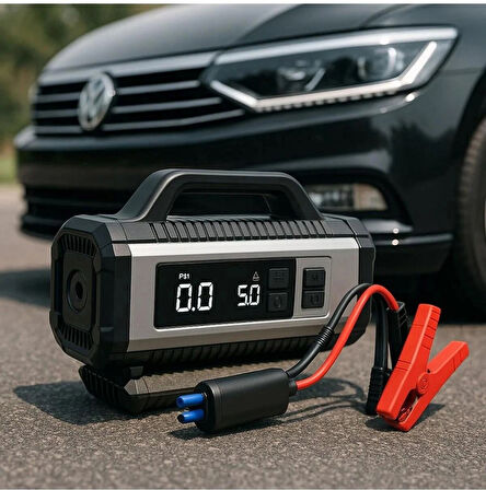 Airstorr Yesido VC13 5in1 Araç Akü Acil Durum Takviye Güç Kaynağı ve Hava Kompresörü 12V 150W 10000mAh