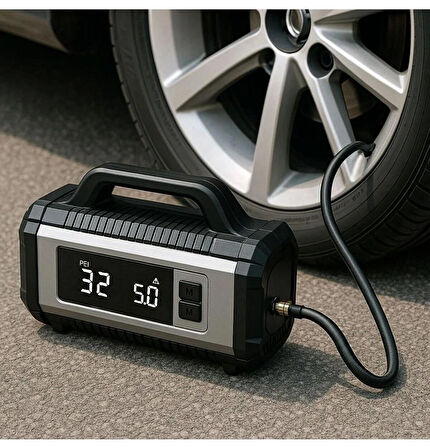 Airstorr Yesido VC13 5in1 Araç Akü Acil Durum Takviye Güç Kaynağı ve Hava Kompresörü 12V 150W 10000mAh