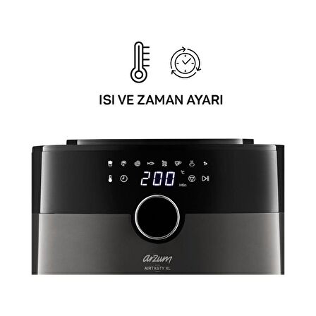 Arzum AR2074-G Airtasty XL Air Fryer 6 lt Gümüş Yağsız Fritöz