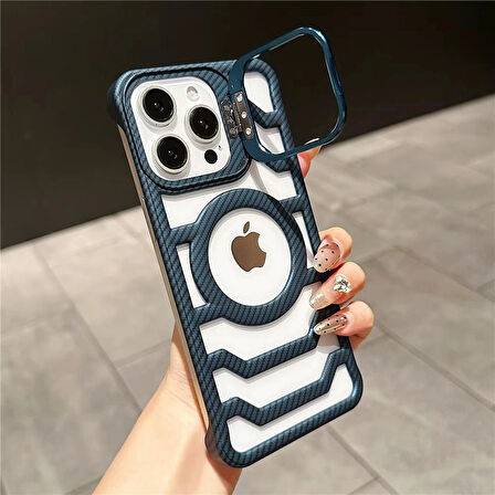 Çerçevesiz karbon Fiber  iPhone14 Pro Max  katlanır Lens standı +kamera koruma lensi hediye