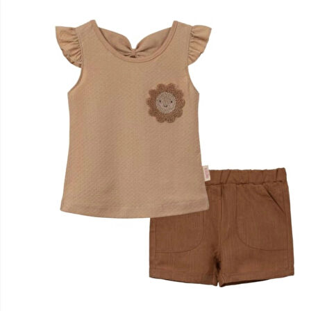 KIZ BEBEK ŞIK İKİLİ ŞORTLU ALTÜST TAKIM