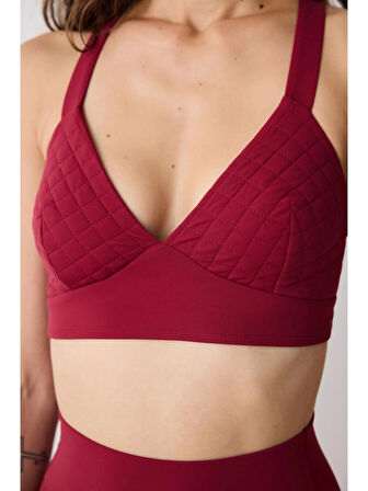 Penti Bordo Sırt Detay Bruna Spor Sütyeni - Saude Koleksiyonu