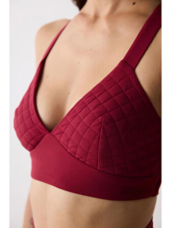 Penti Bordo Sırt Detay Bruna Spor Sütyeni - Saude Koleksiyonu