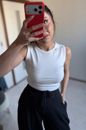 Yumuş Prdd Fitilli Crop Atlet Beyaz