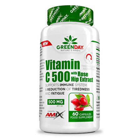 AMIX GreenDay Vitamin C 500 mg with RoseHip / 60 Caps