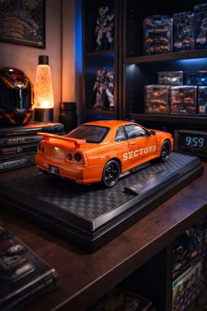 Fast And Furious Nissan Skyline Gtr-34 Diecast Model Araba Açılan Kapılar Nissan GTR Turuncu Model