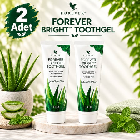 Forever Bright Toothgel Aloe Vera ve Propolis İçeren Diş Macunu (Florür İçermez) 2 x 130 g
