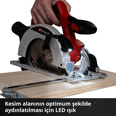 Einhell Akülü Daire Testere TE-CS 18/165-1 Li-Solo Power X-Change (18 V, Li-Ion, Ø165 x Ø20 mm Testere Bıçağı, Aletsiz Kesim Derinliği ve Açı Ayarı, Akü ve Şarj Cihazı Dahil Değildir)
