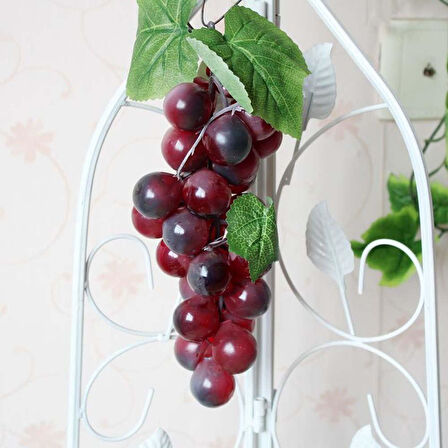 2li Set Yapay Meyve Kırmızı Üzüm Süs Dekoratif Meyve 15CM