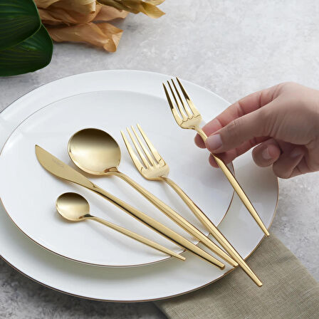 Karaca Orion Matte Gold 30 Parça 6 Kişiik Çatal Kaşık Bıçak Seti